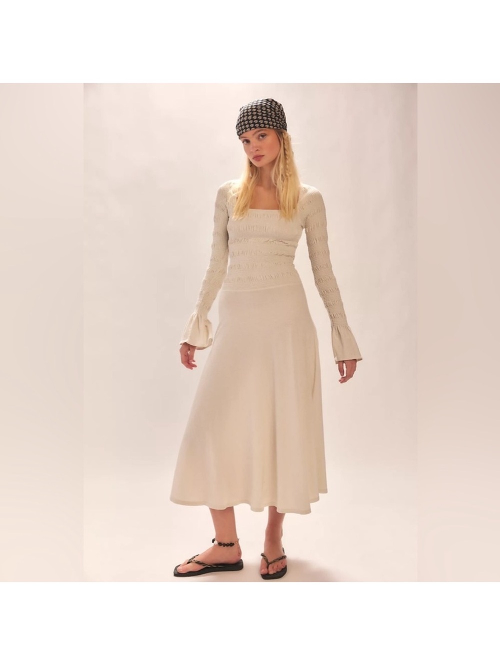 Free People Kiera Midi Dress in Snowing - SIZE M